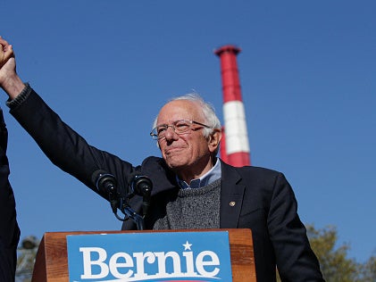 Alexandria Ocasio-Cortez endorses Democratic presidential candidate, Senator Bernie Sanders at a campaign rally in Queensbridge Park on October 19, 2019 in the Queens borough of New York City.