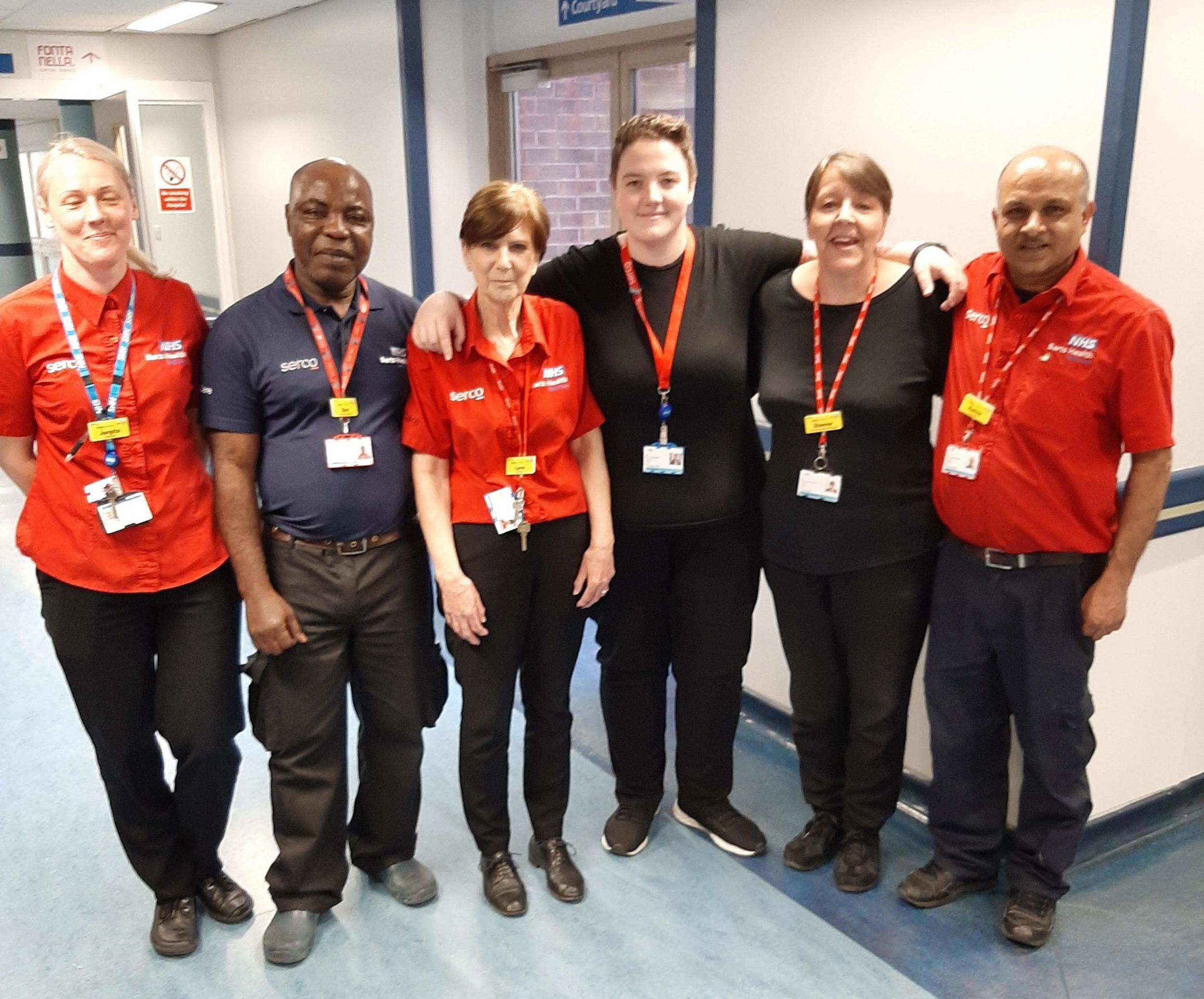 The domestic and portering team at Newham Hospital in London