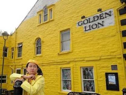 Owner Gig Nilavongse outside the Golden Lion pub in Todmorden