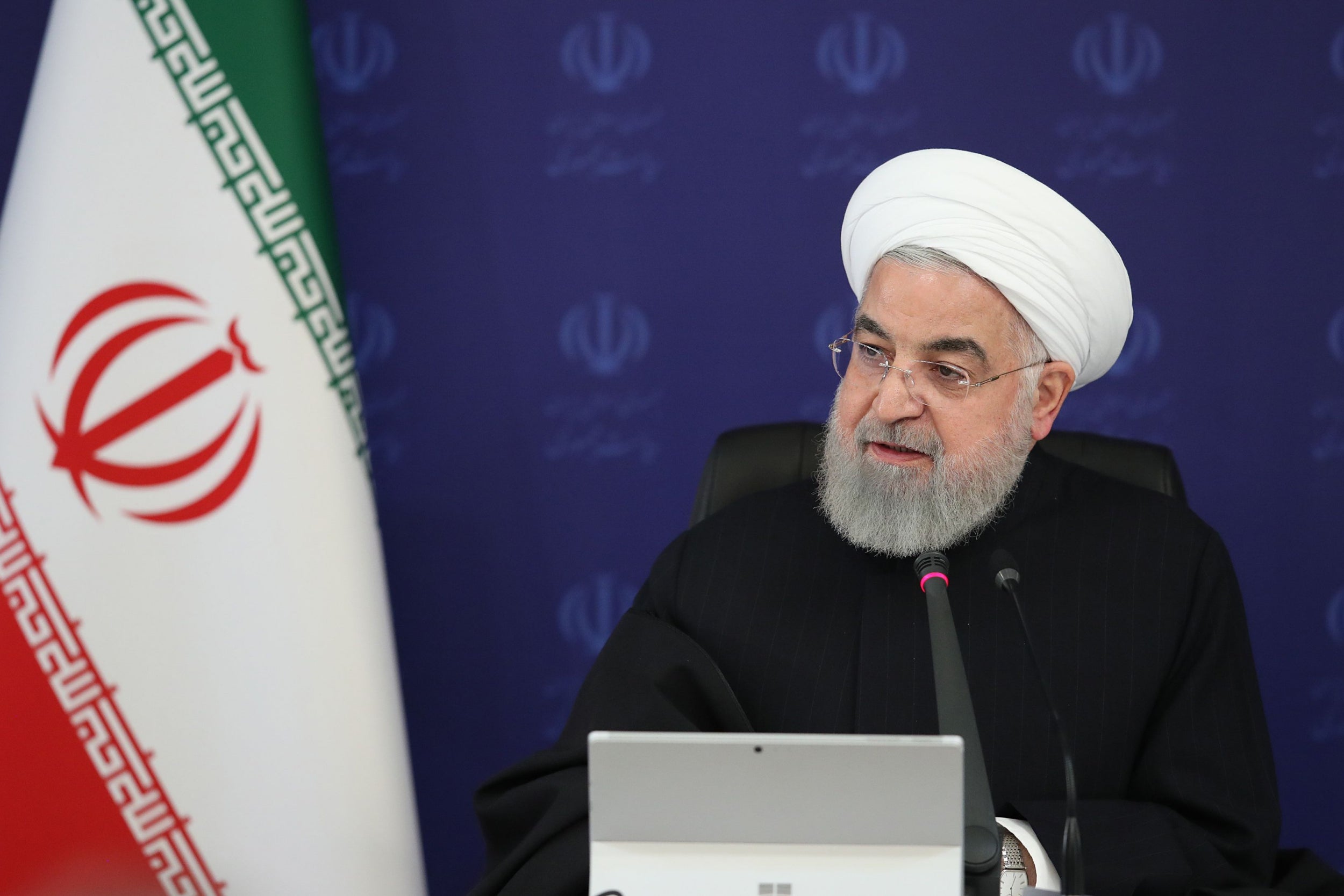 Iranian President Hassan Rouhani chairing a cabinet session in Tehran on Sunday