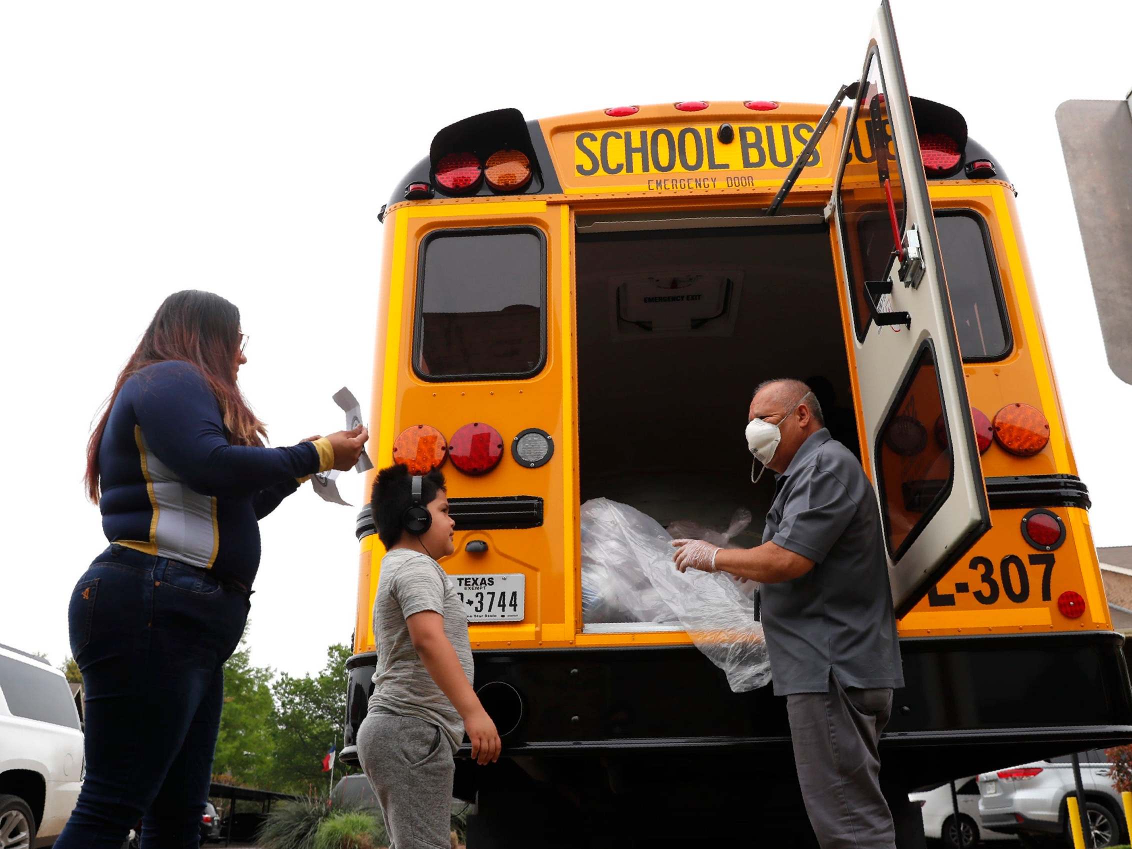 Some US schools have have been distributing food to families during the pandemic