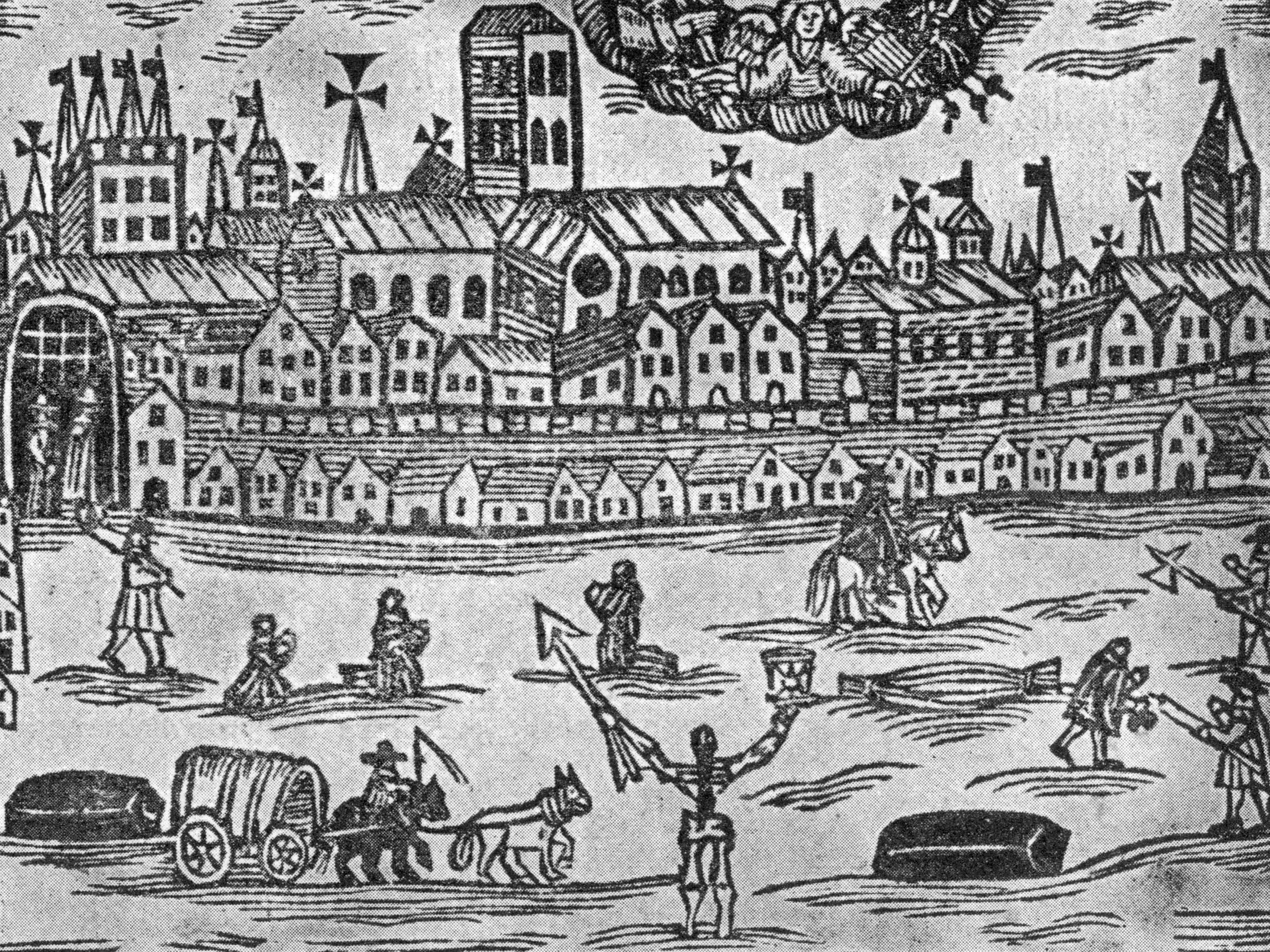 The Great Plague of 1665 forced businesses to close, but while the economic impact was severe it was not long-lasting