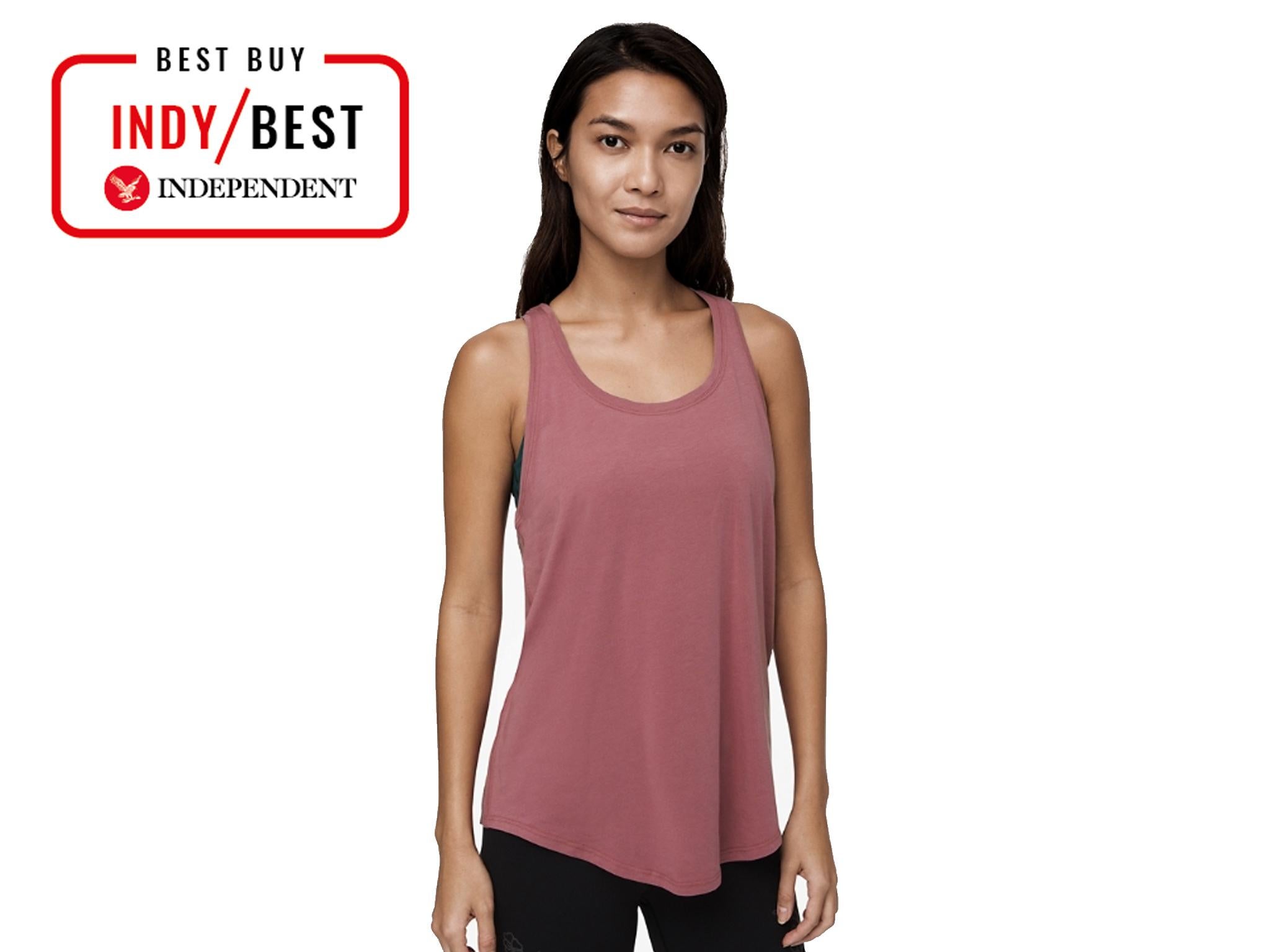 The Lululemon love tank pleated yoga top is loose enough to layer underneath too