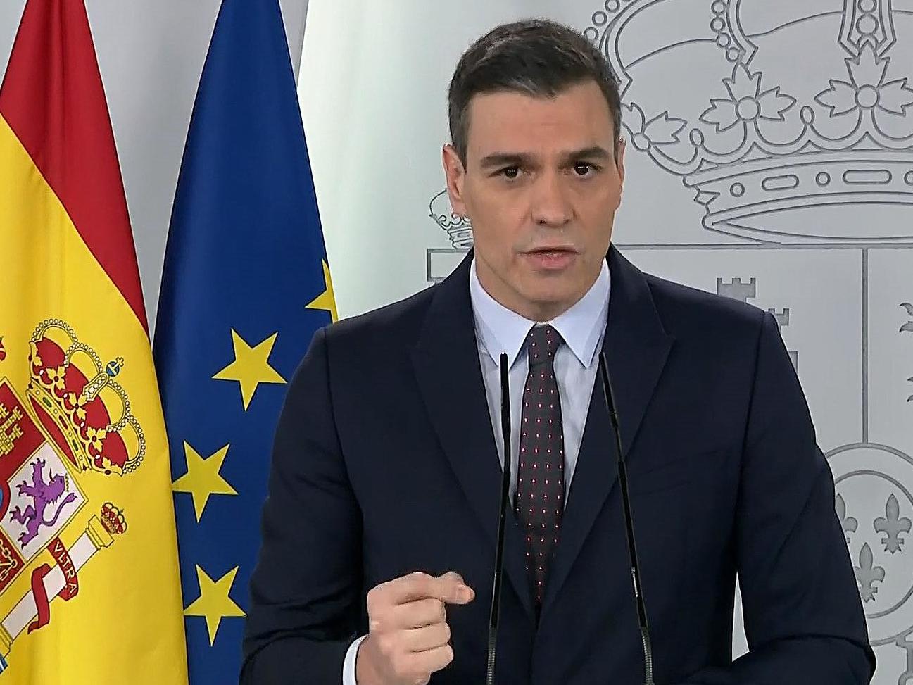 Pedro Sanchez addresses the nation saying children are to be allowed out for 'fresh air' as of 27 April