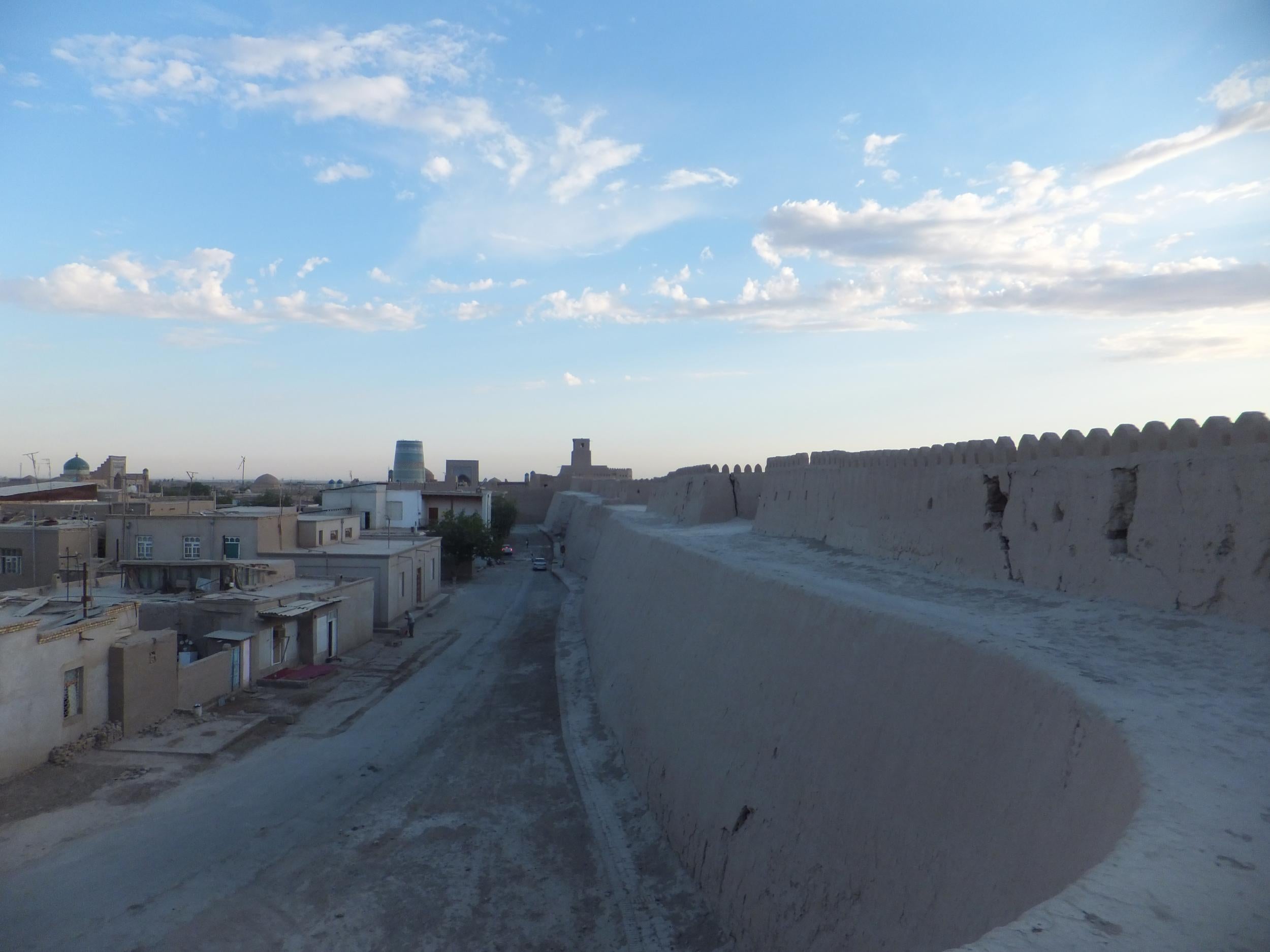 Khiva’s mud walls with the Kalta Minor minaret in the distance (Rory Sullivan )