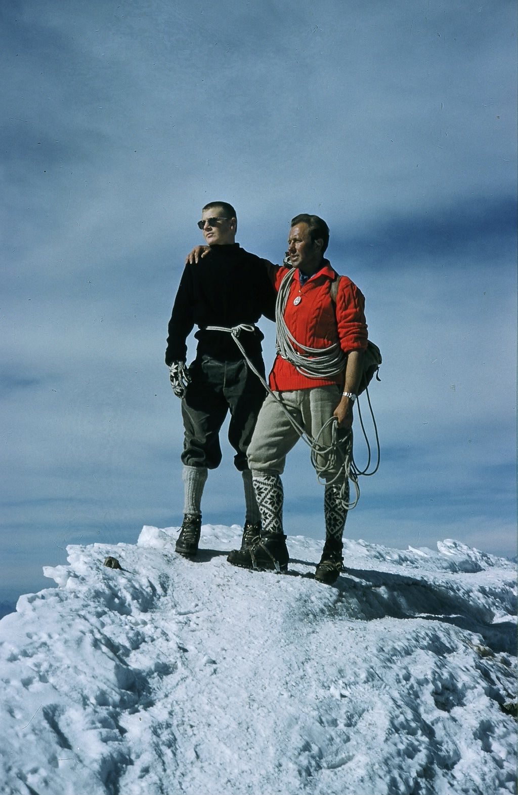 The young explorer (left) on top of the Matterhorn