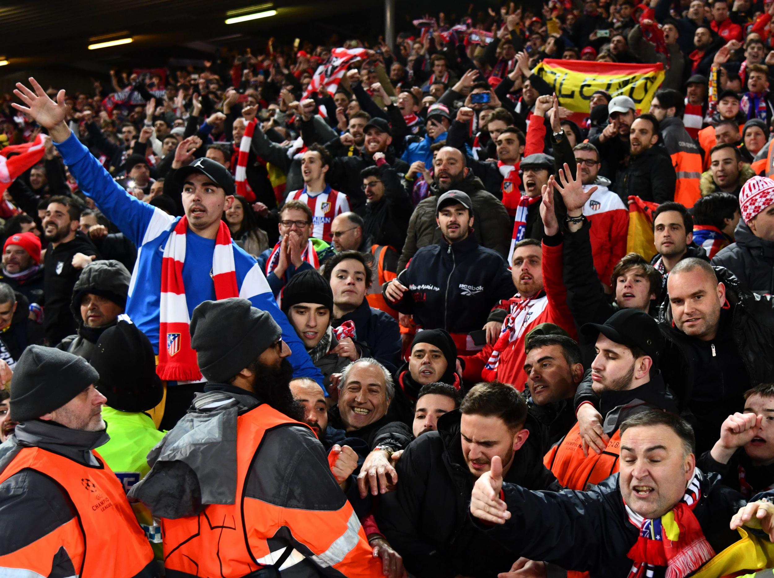 Atlético fans in Liverpool