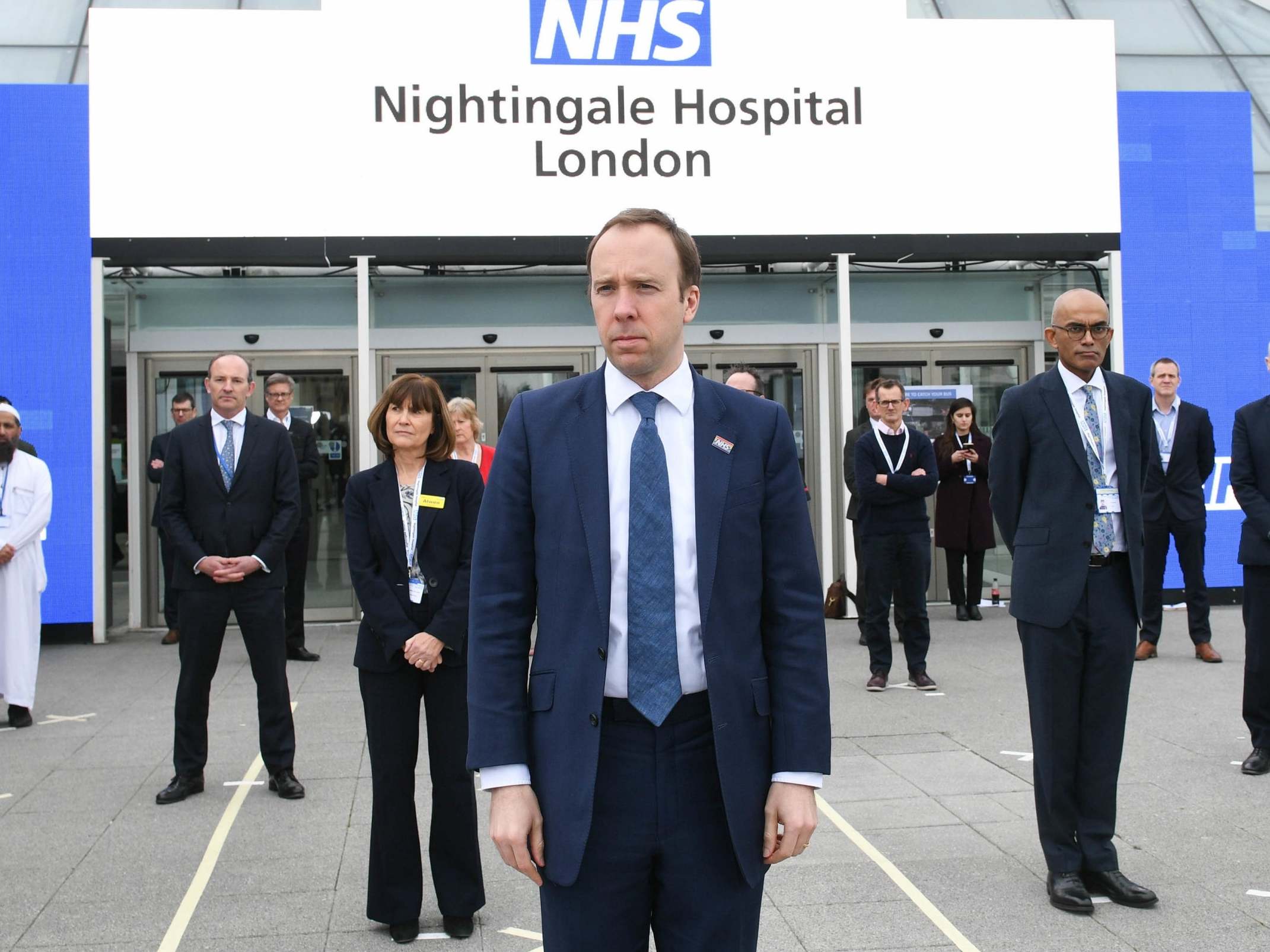 Matt Hancock at the opening of the NHS Nightingale Hospital