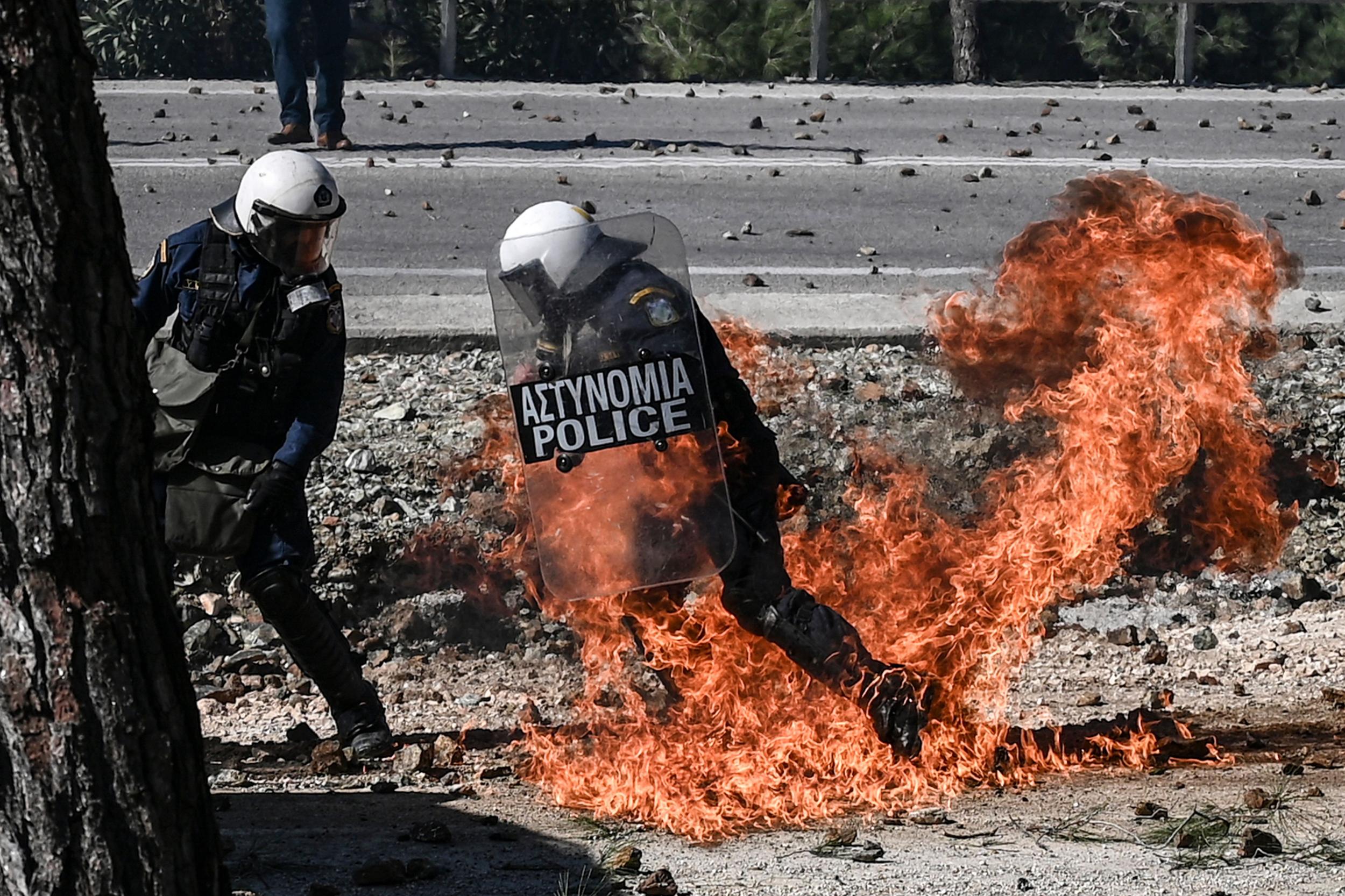 There have been police riots and civil unrest in Lesbos since February when Greece announced plans for new migrant accommodation