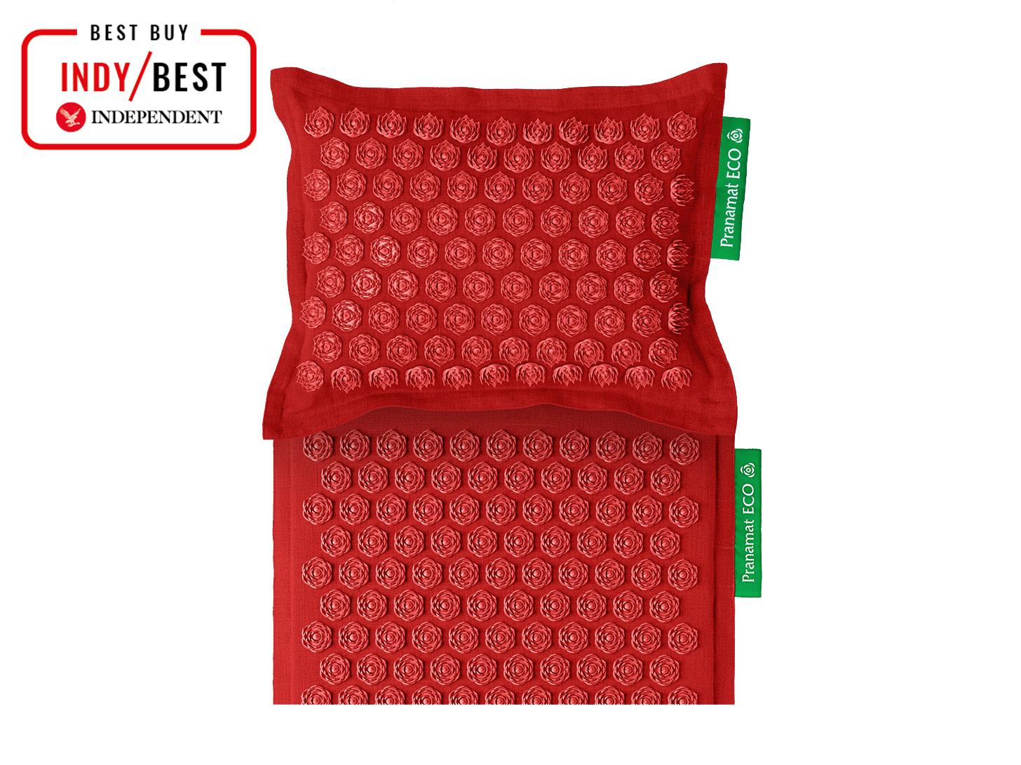 eco massage set, £148 is an acupressure mat that you can roll under the nape of the neck and shoulders