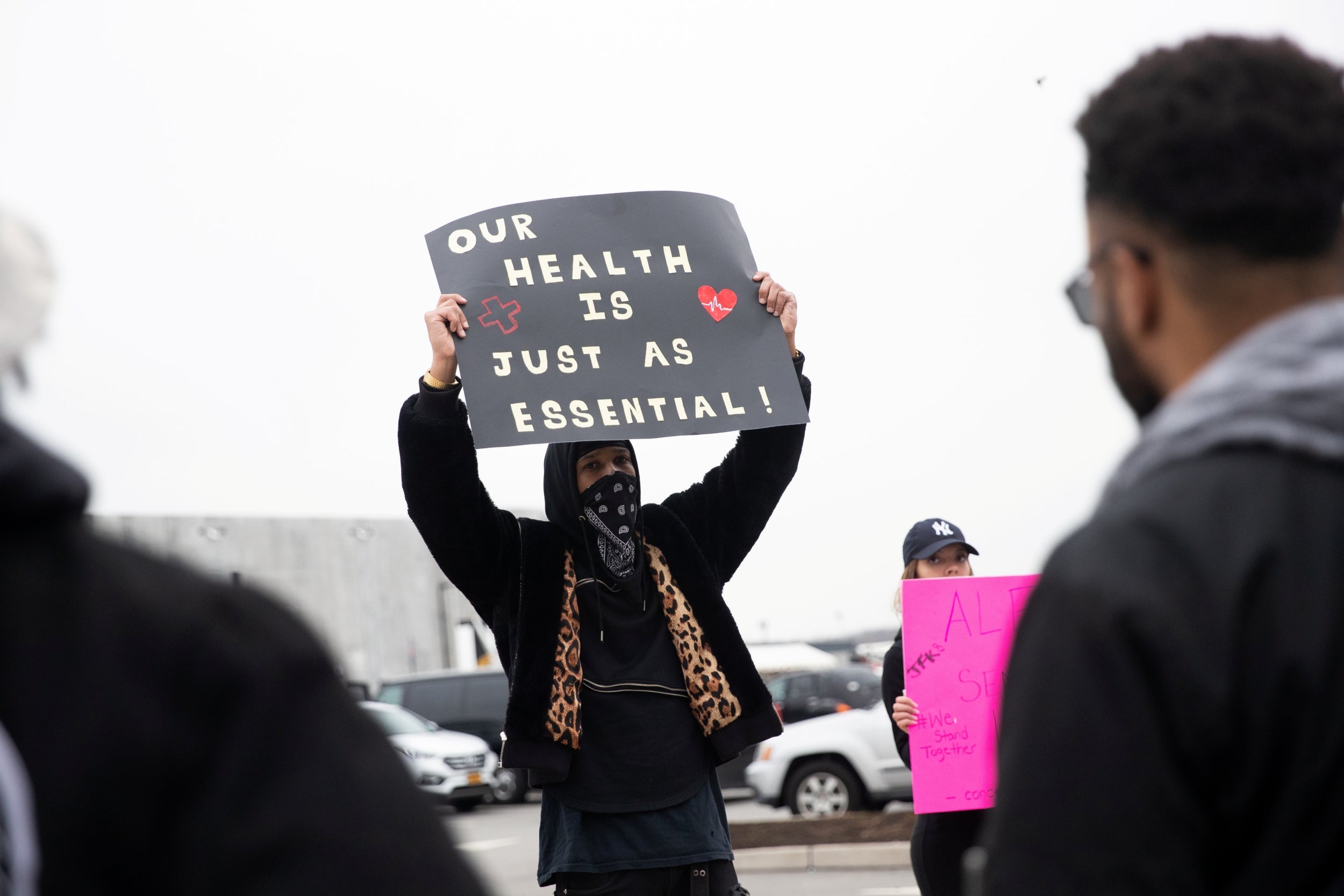 Christian Smalls protests outside Amazon’s Staten Island building in New York, on 30 March 2020