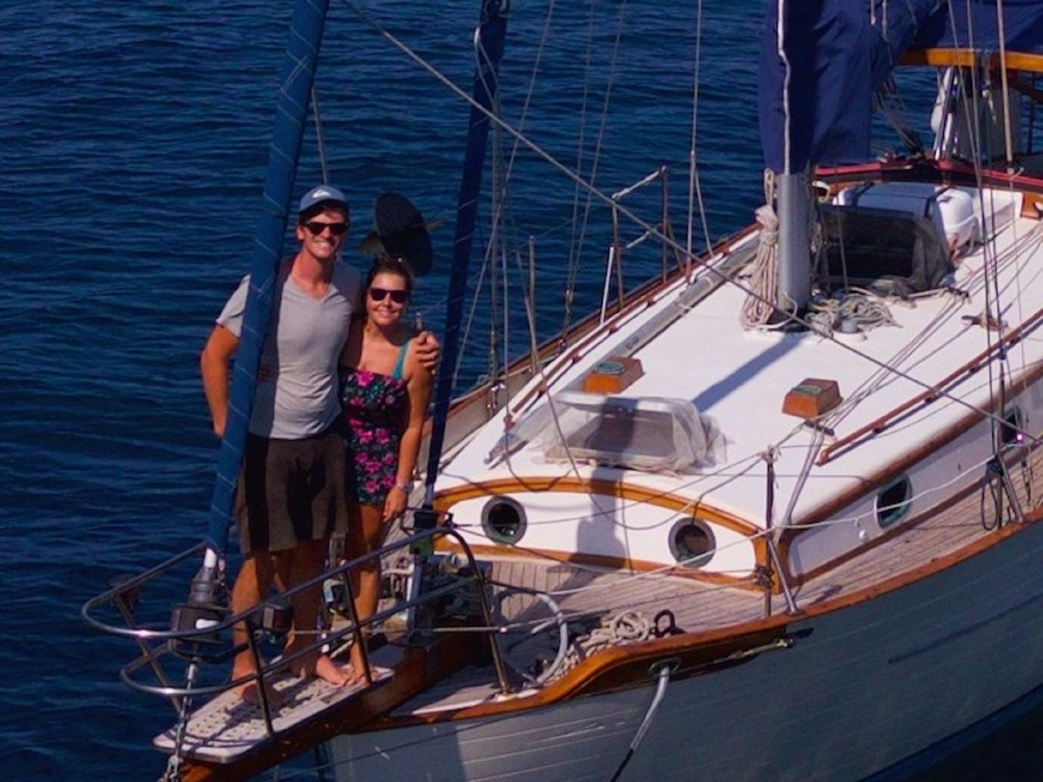 Elena Manighetti, 32, and Ryan Osborne, 33, were unaware of the scale of the Covid-19 while crossing the Atlantic on their boat Kittiwake.