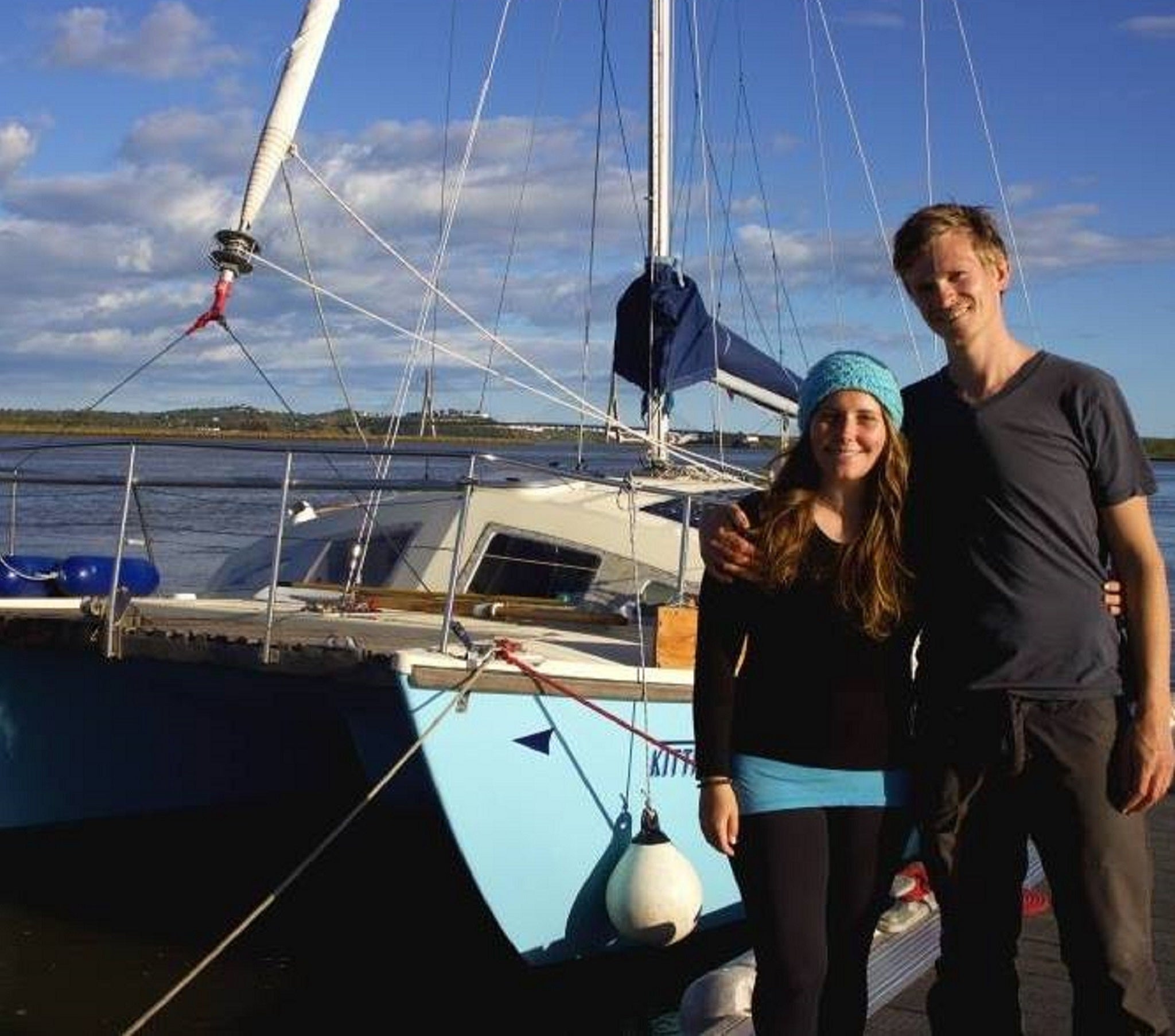 Elena Manighetti, 32, and Ryan Osborne, 33, were unaware of the scale of the Covid-19 while crossing the Atlantic on their boat Kittiwake.