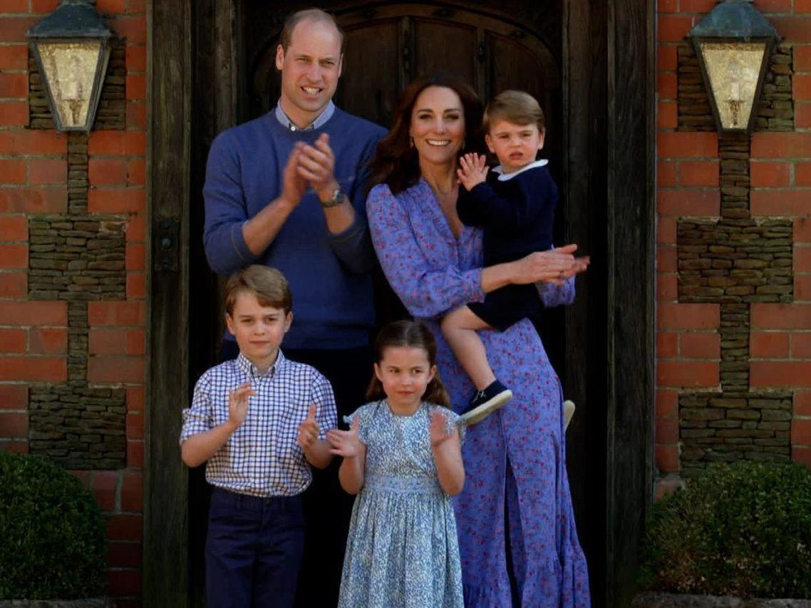 The family dressed in blue as they joined in with Clap For Our Carers (BBC)