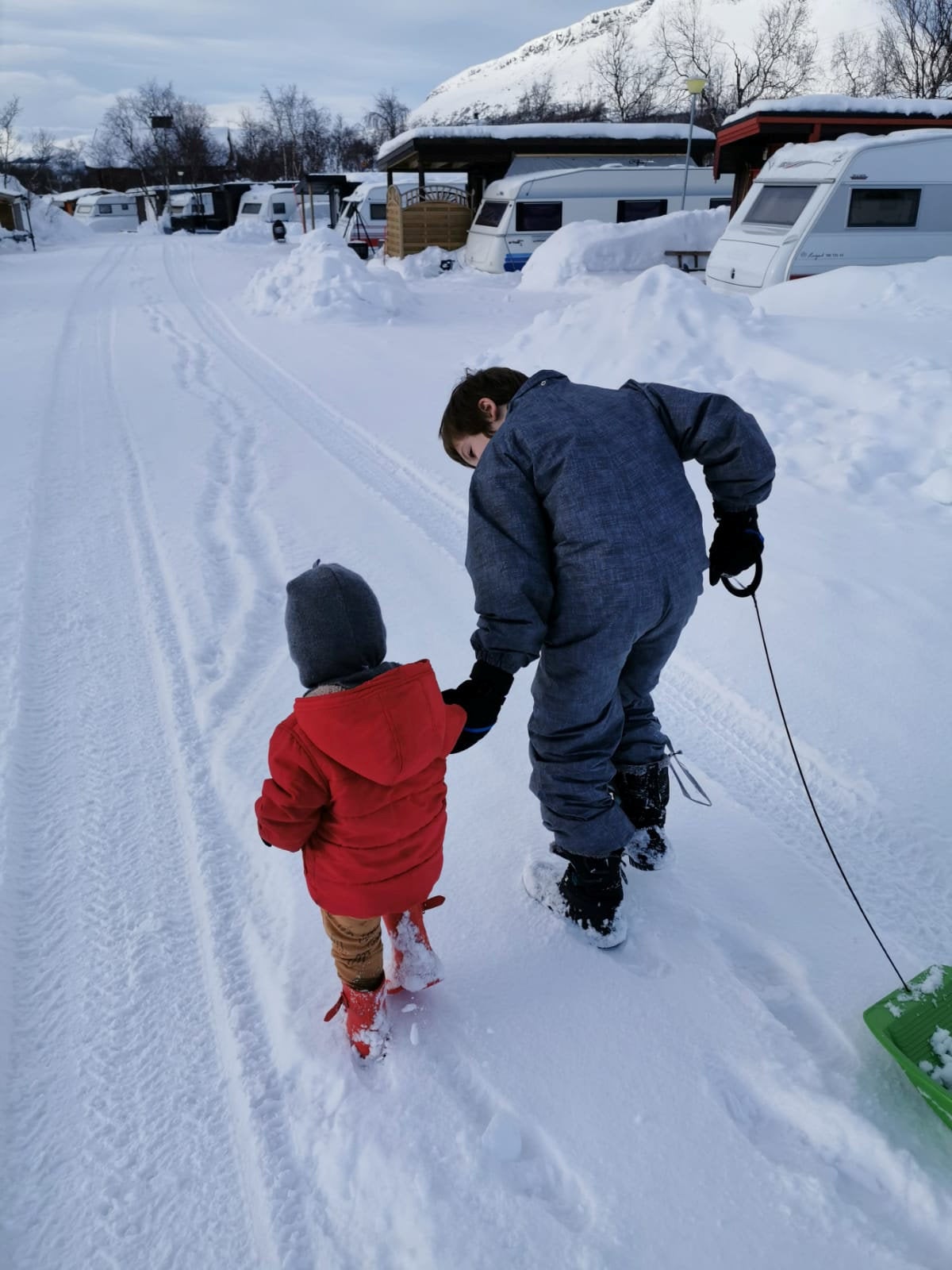 The Irwins play in the snow in Lapland