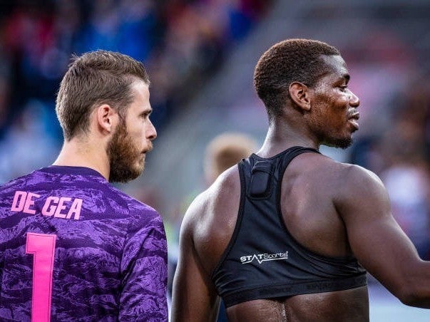 Paul Pogba wears a STATSports vest during a Premier League match