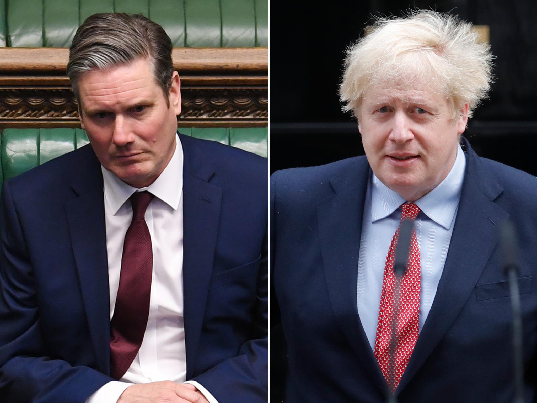 Will Boris Johnson, right, seize his opportunity to become a statesman as he faces Keir Starmer?