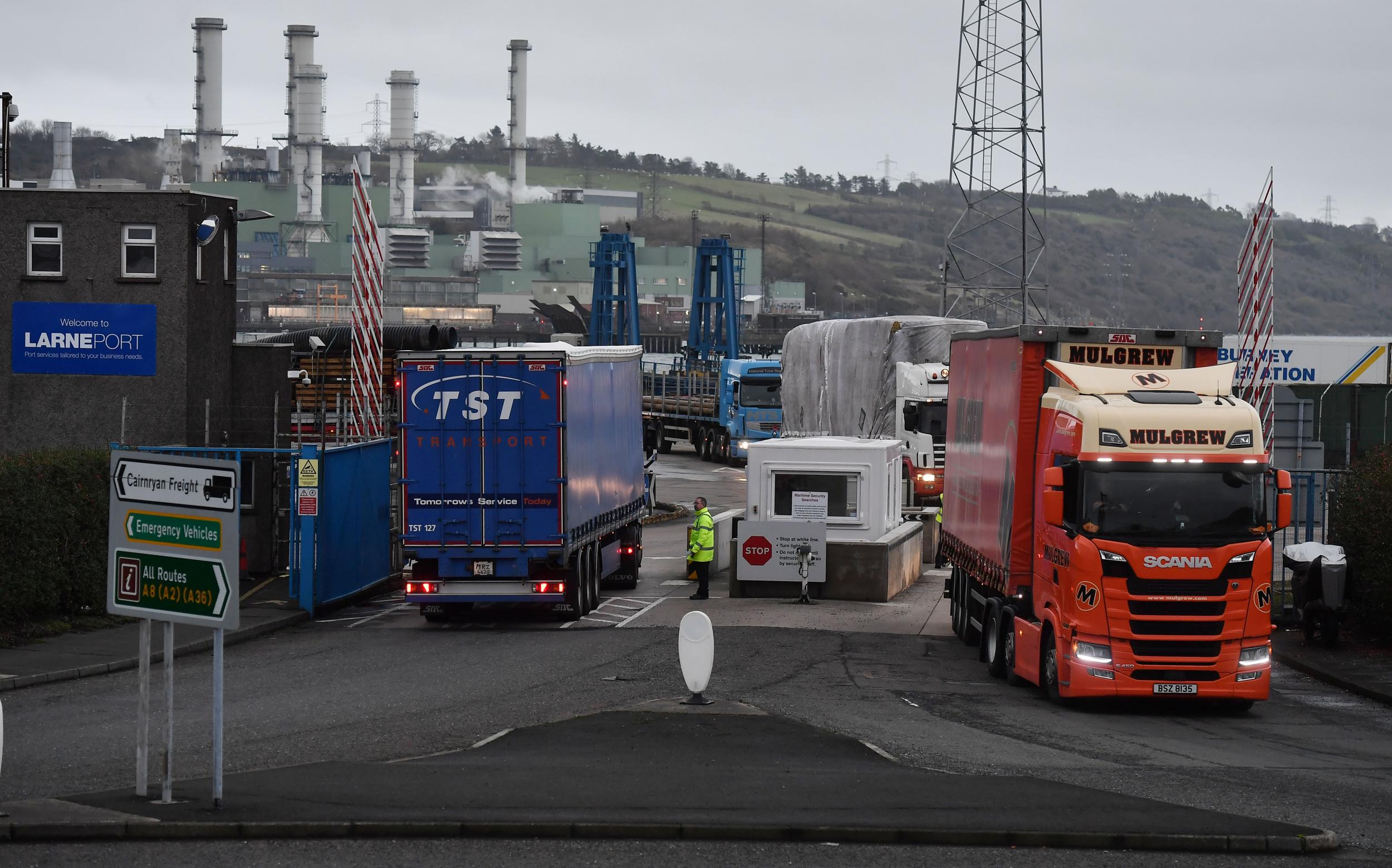 Trucks at the port of Larne, Northern Ireland