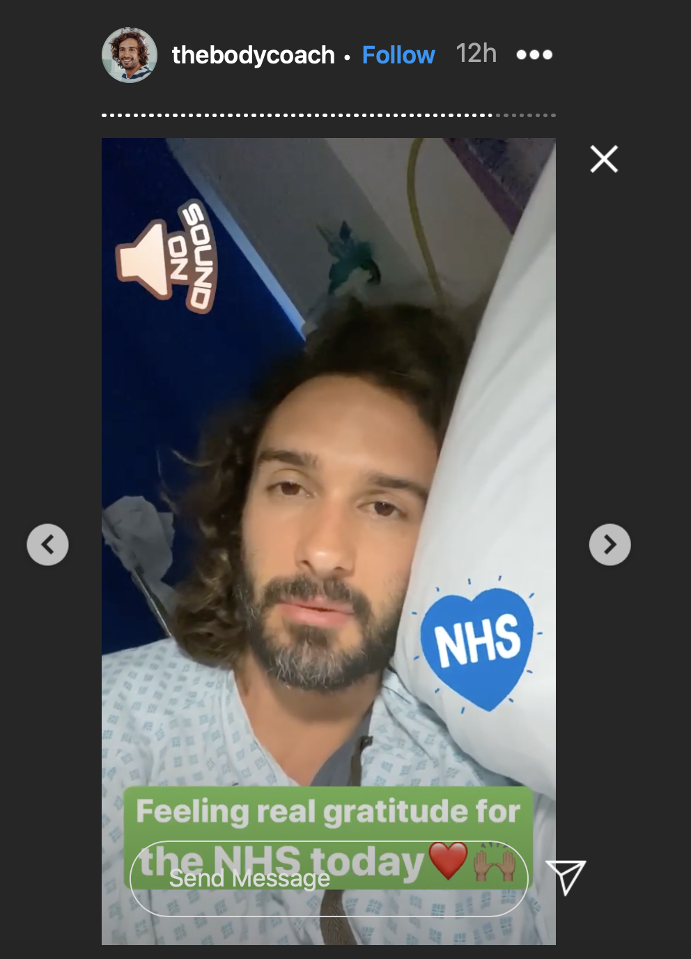 The Body Coach praised NHS workers for their dedication (Instagram: @thebodycoach)