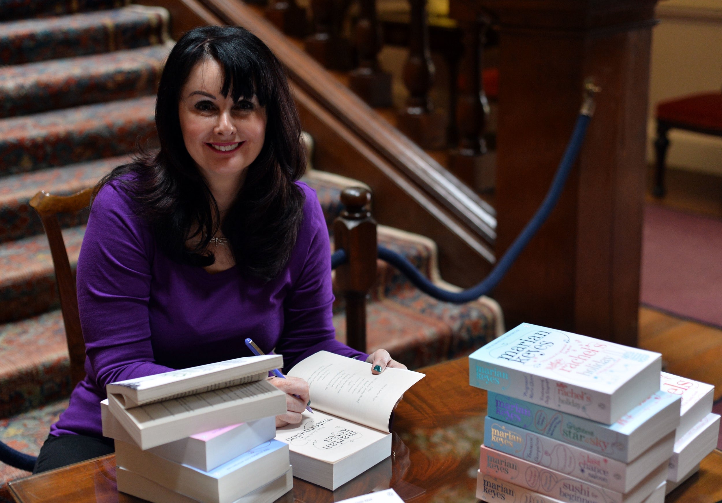 Marian Keyes signs copies of her book at The Althorp Literary Festival