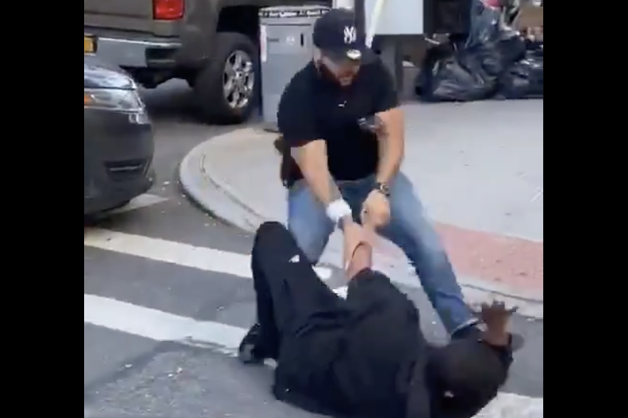 An NYPD officer faces an internal investigation after video footage over the weekend showed him beating up a bystander during a social distancing arrest