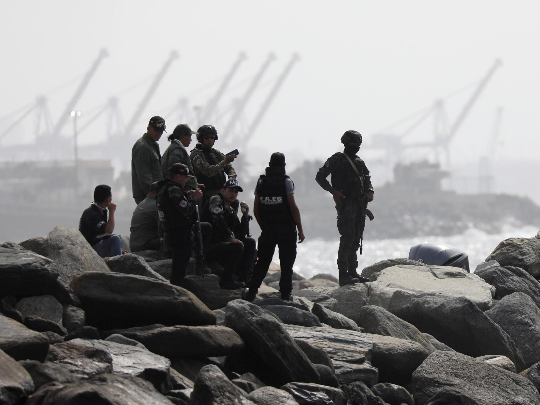 Membest of the special forces unit are seen at a shore, after Venezuela's government announced a failed "mercenary" incursion, in Macuto, Venezuela