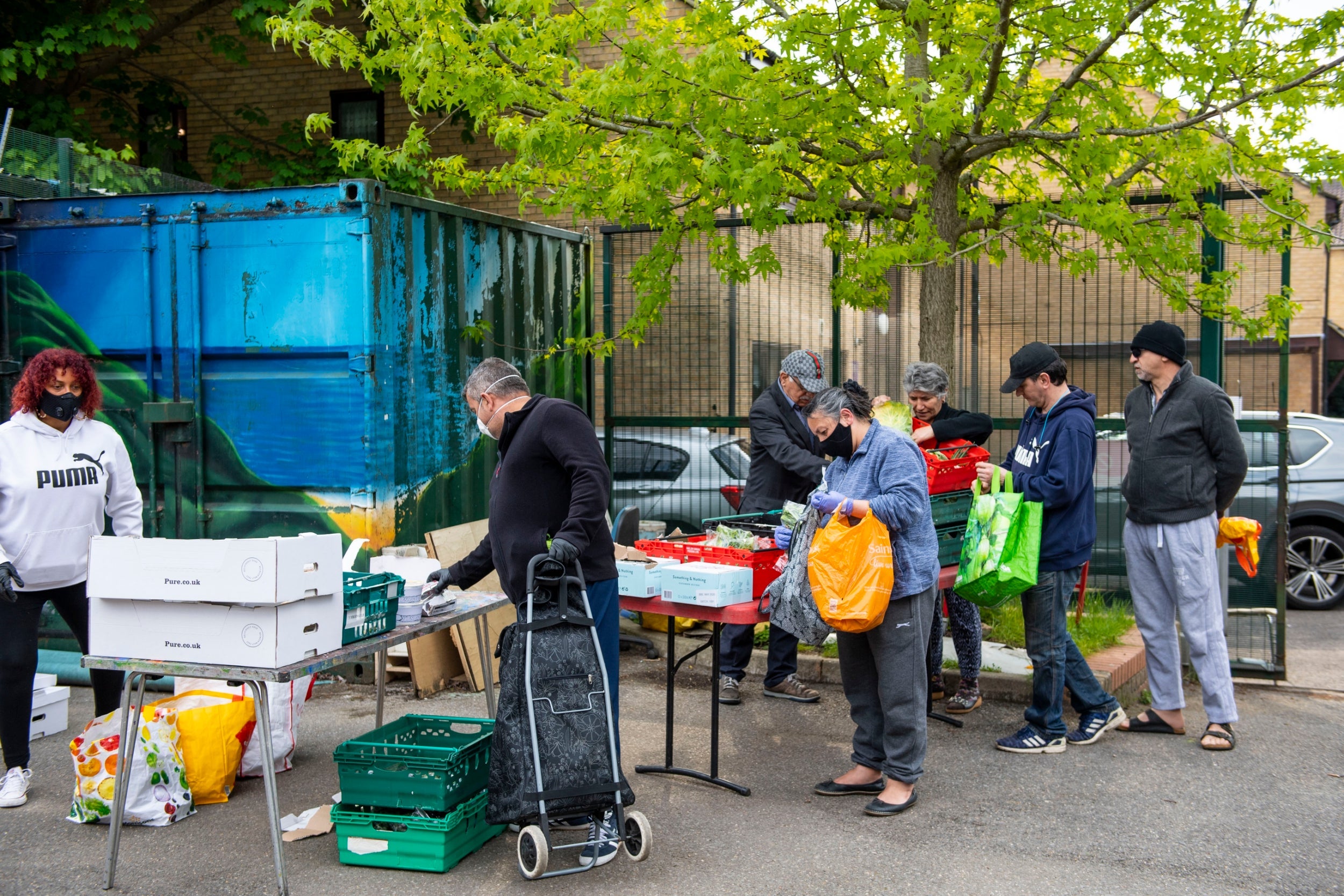 The Felix Project provides food for people at Haringey Play community centre in London
