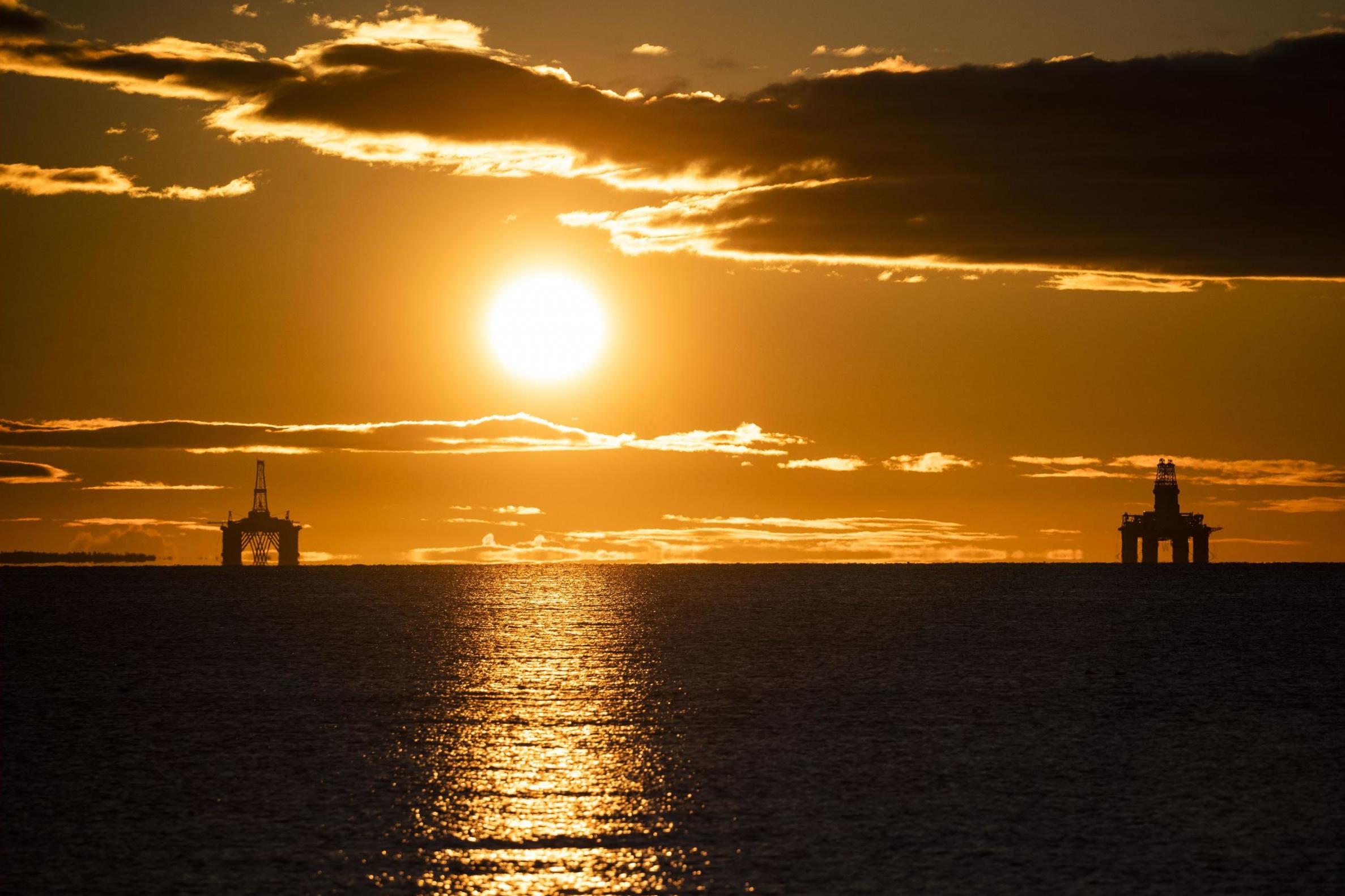 The sun rises in the Firth of Forth near Kirkcaldy, Fife, on 27 April, 2020.