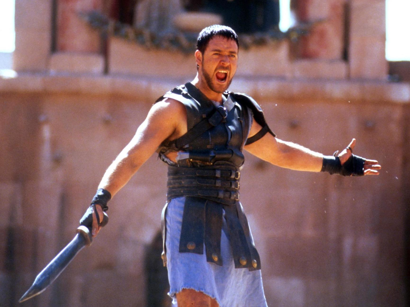 Are you not entertained? Russell Crowe won Best Actor at the Oscars for his role as warrior hero Maximus in Ridley Scott's Gladiator