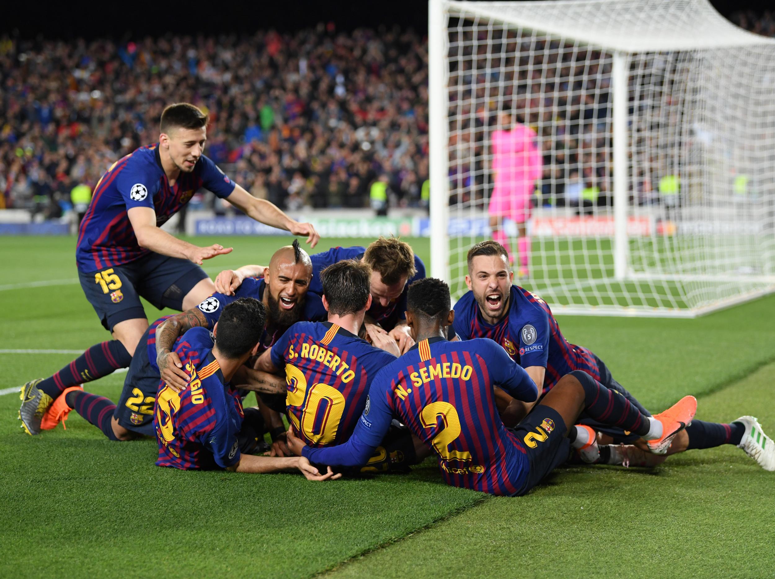 Barcelona swept to victory in the first leg