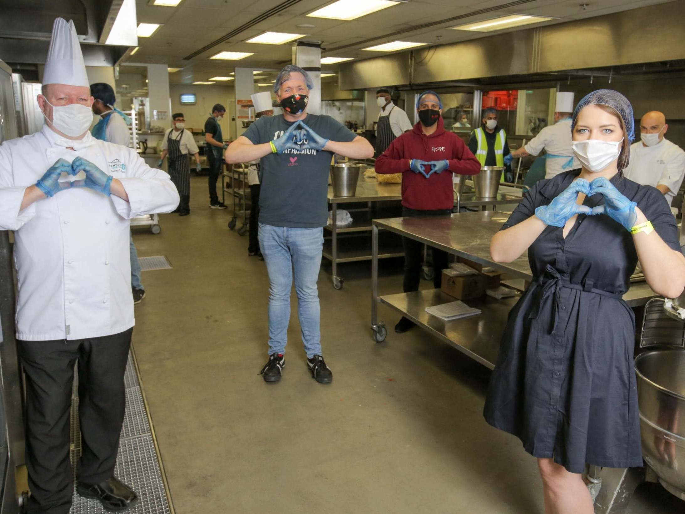 Compassion London set up their food production and distribution operation in Central Productions Kitchens at Wembley Stadium in London