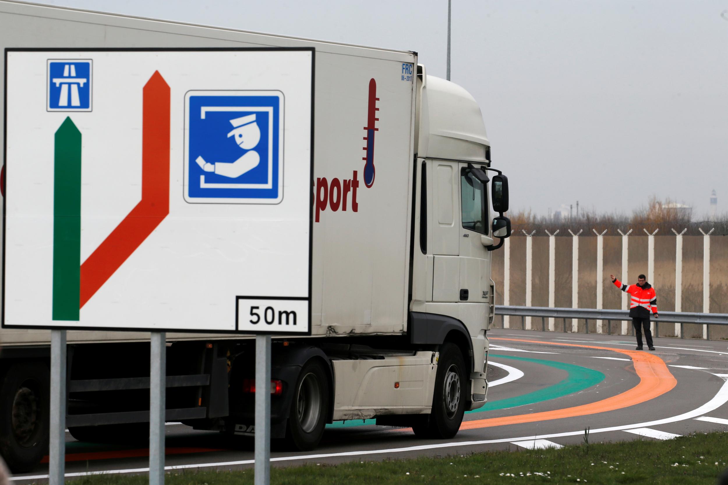 The seizure was made by UK officials at the border crossing in Coquelles, France (pictured)