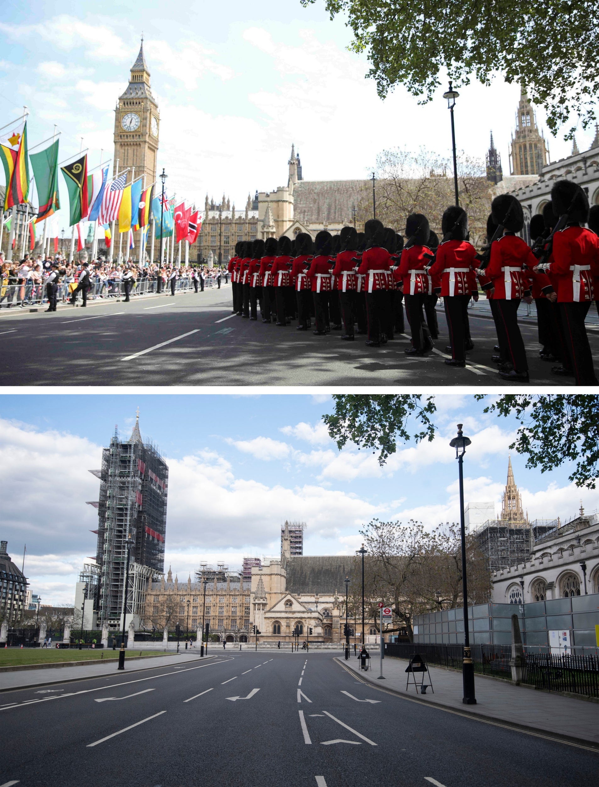 Guardsmen of the Scots Guards pictured marching in 2015