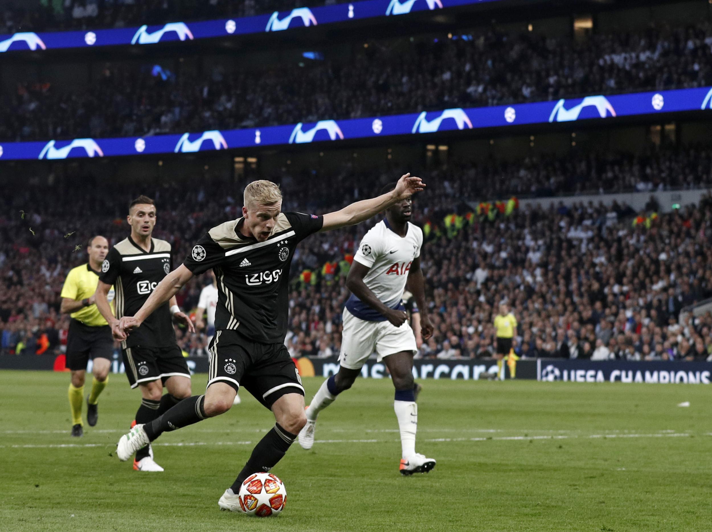 Van de Beek scored a fine goal in the first leg