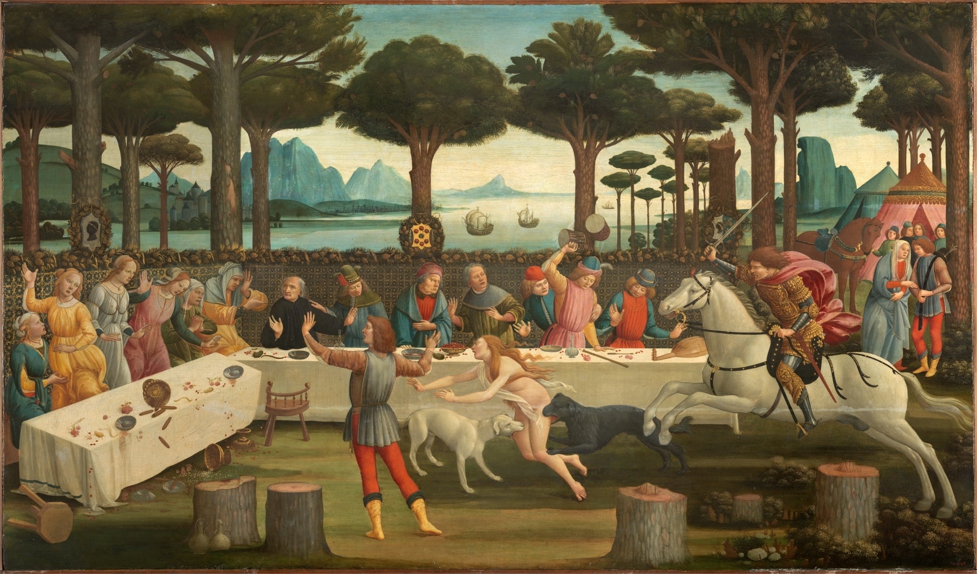 Sandro Botticelli: scene from the story of Nastagio degli Onesti, 1483