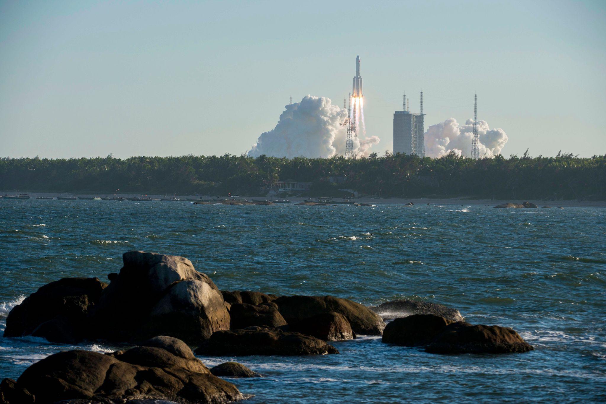 A Long March 5B rocket lifts off from the Wenchang launch site on China’s southern Hainan island on 5 May