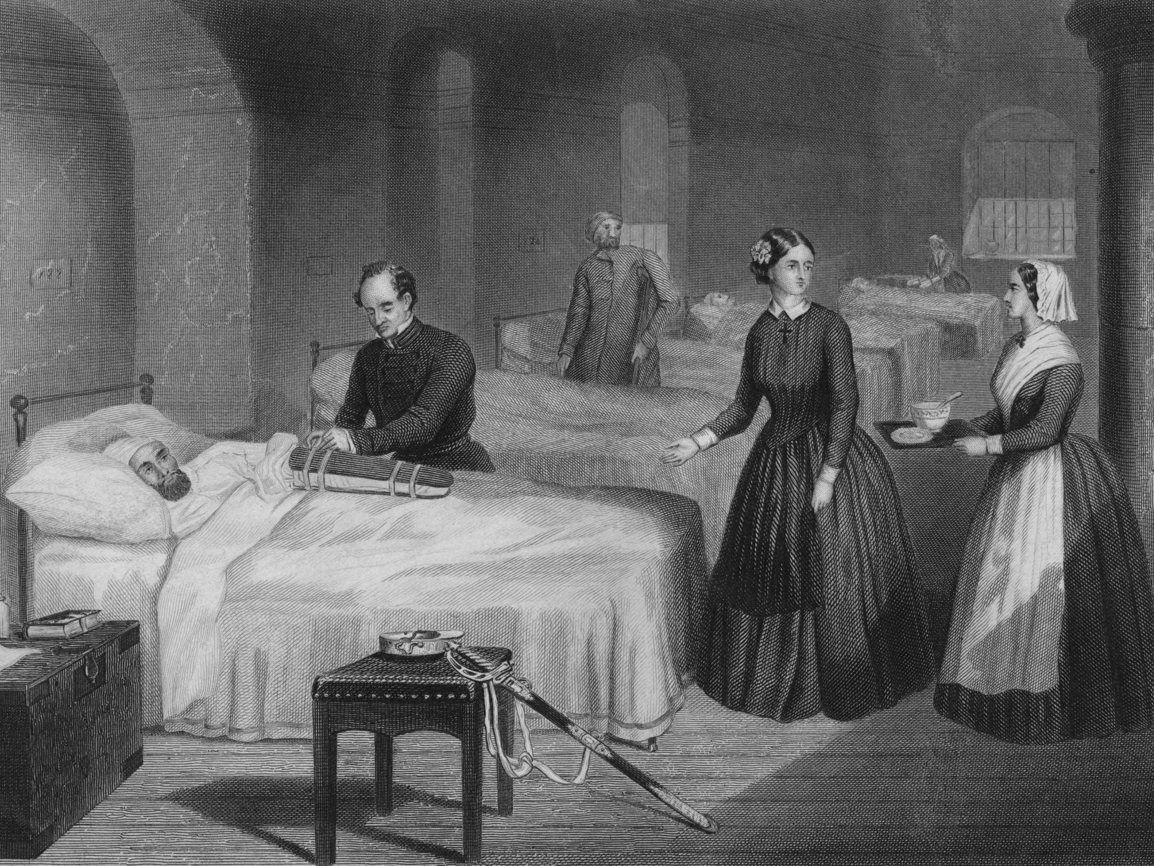 Nightingale arrived at the hospital in Scutari with 38 nurses, but received a cool welcome from army doctors