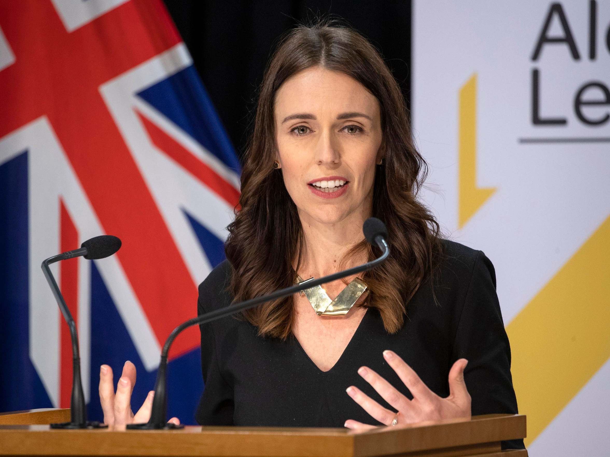 Jacinda Ardern speaking at press conference in Wellington, 11 May 2020