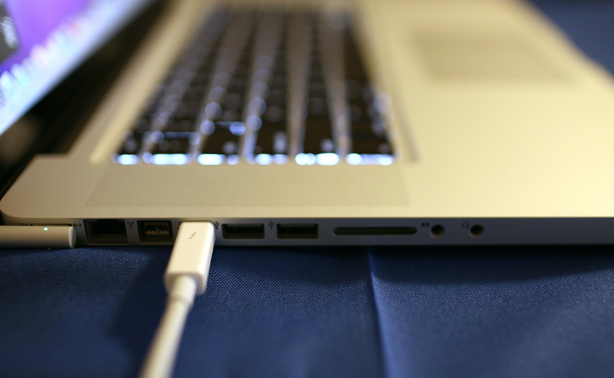 Apple's Macbook Pro laptop that uses Intel's Thunderbolt