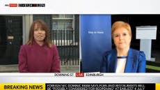 Nicola Sturgeon appears annoyed after Kay Burley cuts to Matt Hancock