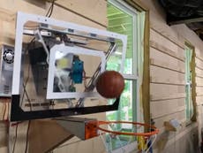 YouTuber invents robotic basketball hoop that ensures you never miss