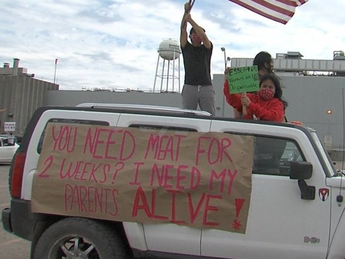 On Saturday, families of the Smithfield plant workers protested against the lack of coronavirus safety precautions in place