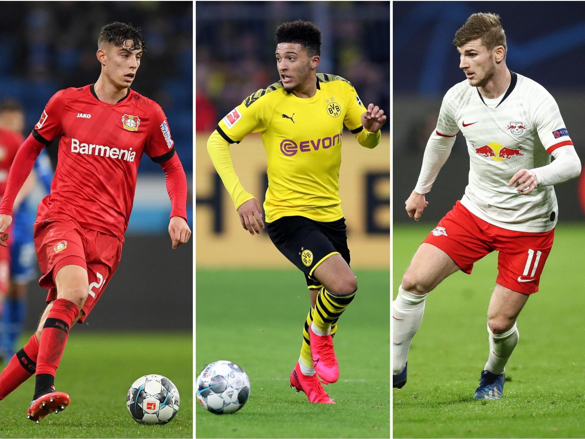 Kai Havertz, Jadon Sancho and Timo Werner