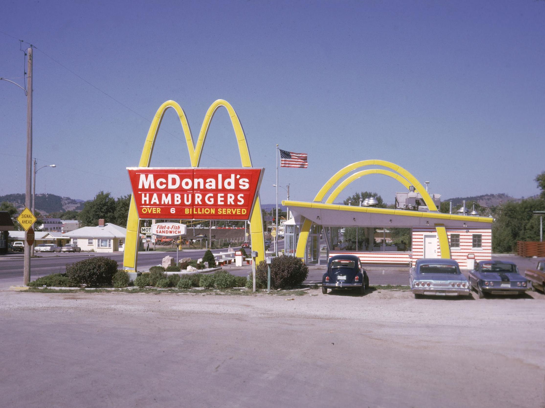 A McDonalds restaurant in Downey, California