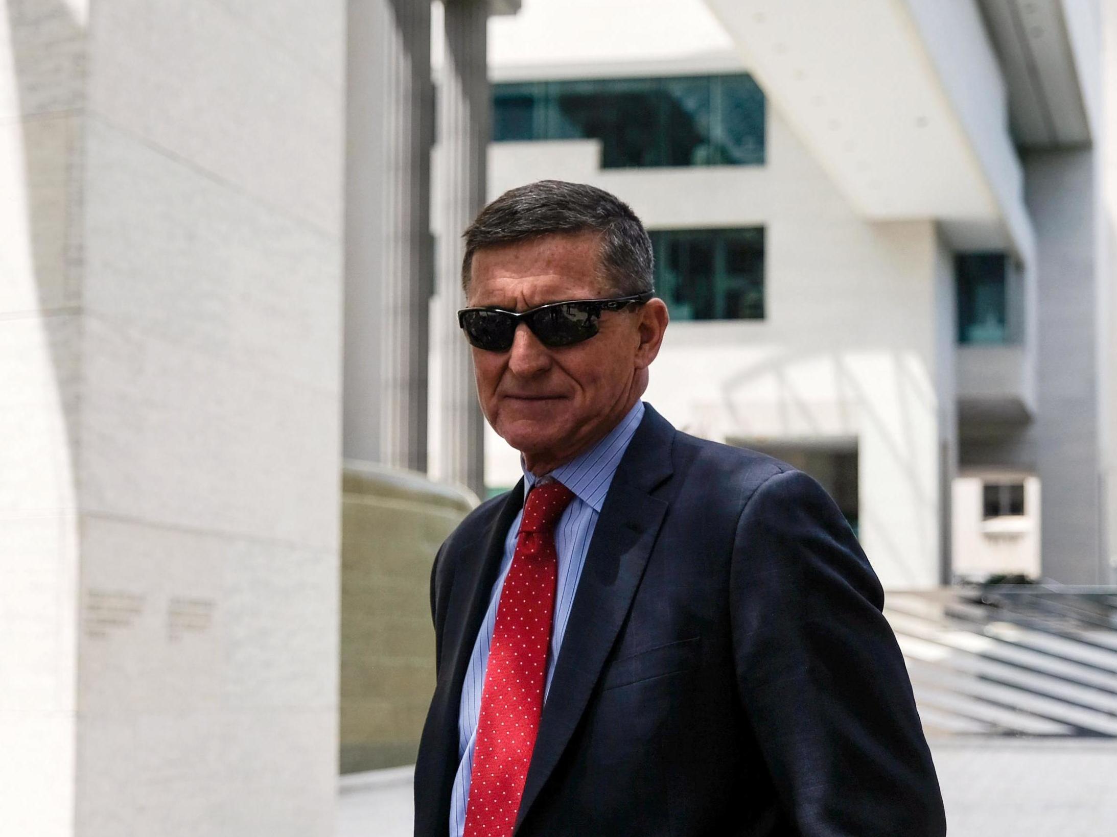 Former National Security Adviser Michael Flynn leaves the E. Barrett Prettyman US Courthouse on 24 June 2019 in Washington