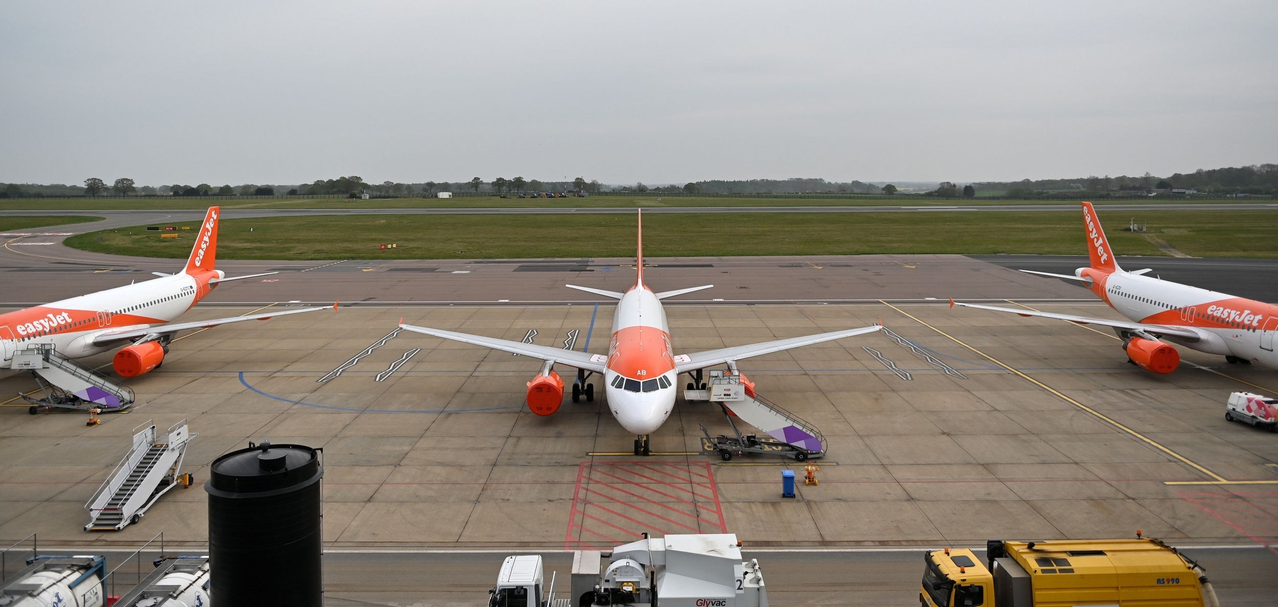 Aviation has taken a hit, with total flights declining by more than half (AFP)