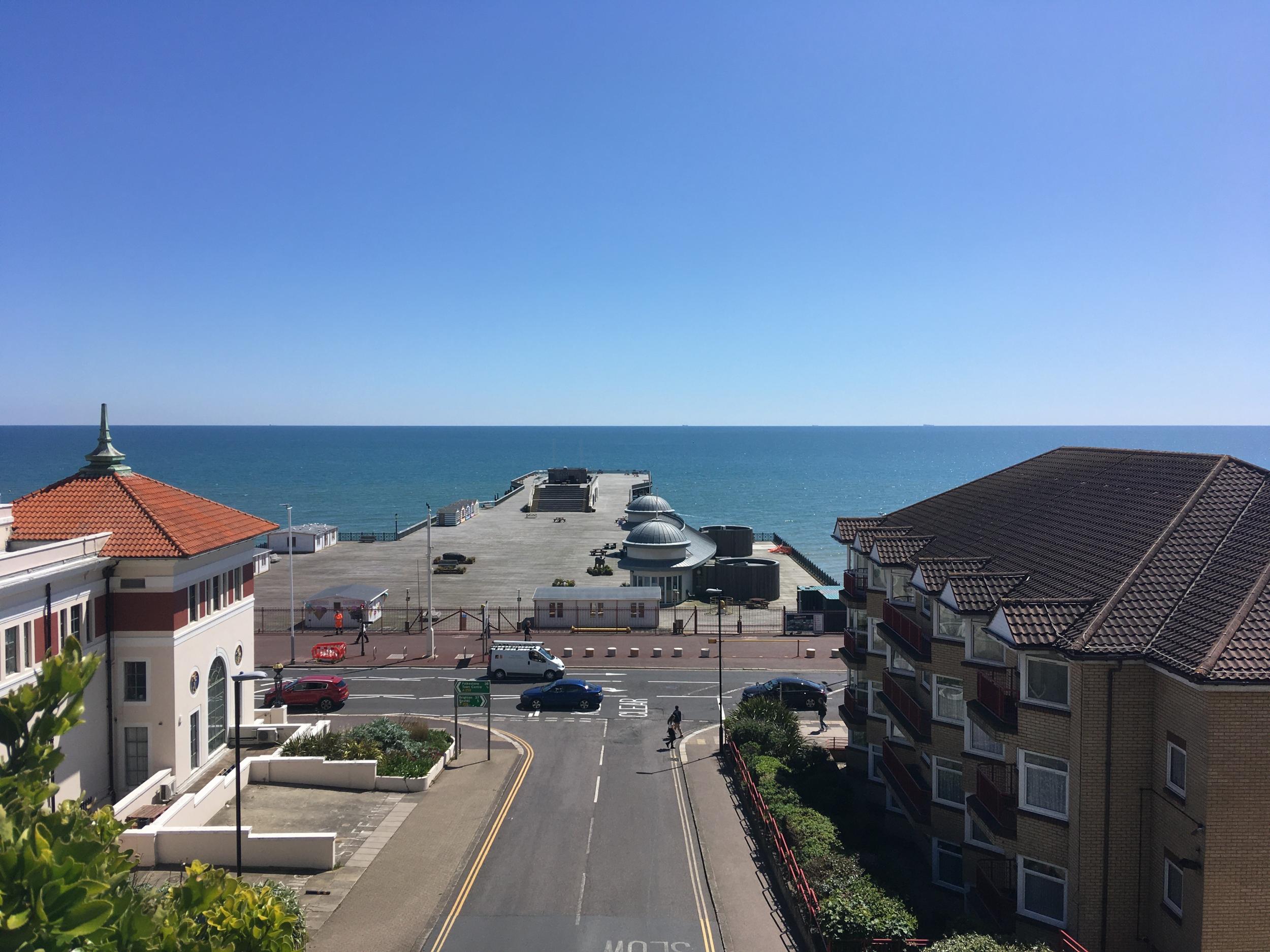 Hastings Pier and the White Rock Theatre (right) are both closed