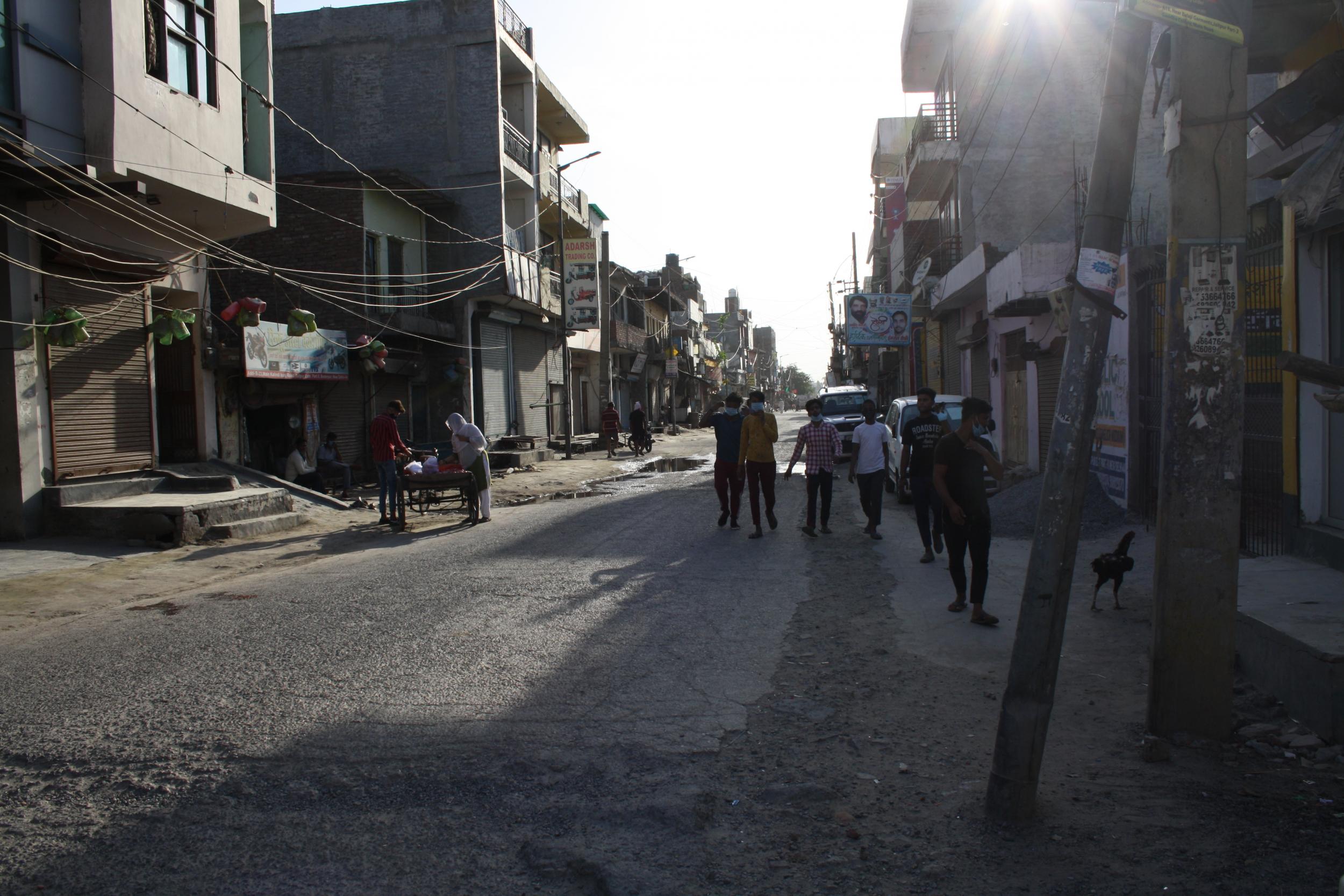 Jaitpur Extension in east Delhi, its shops shuttered on what would normally be a busy afternoon, saw as much as a quarter of its population of daily-wage labourers flee during India’s coronavirus lockdown