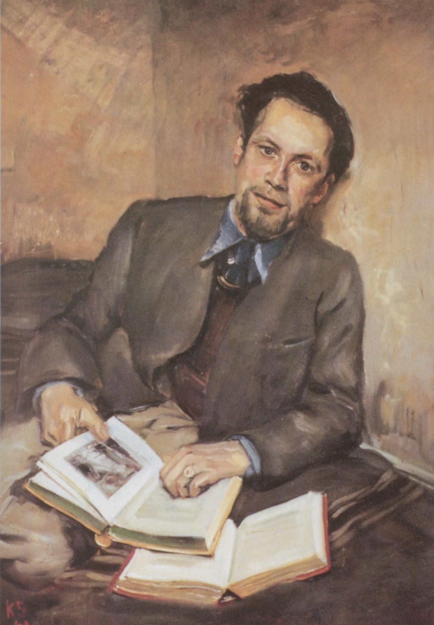 Kurt Schwitters portrait of Fred Uhlman painted on the island