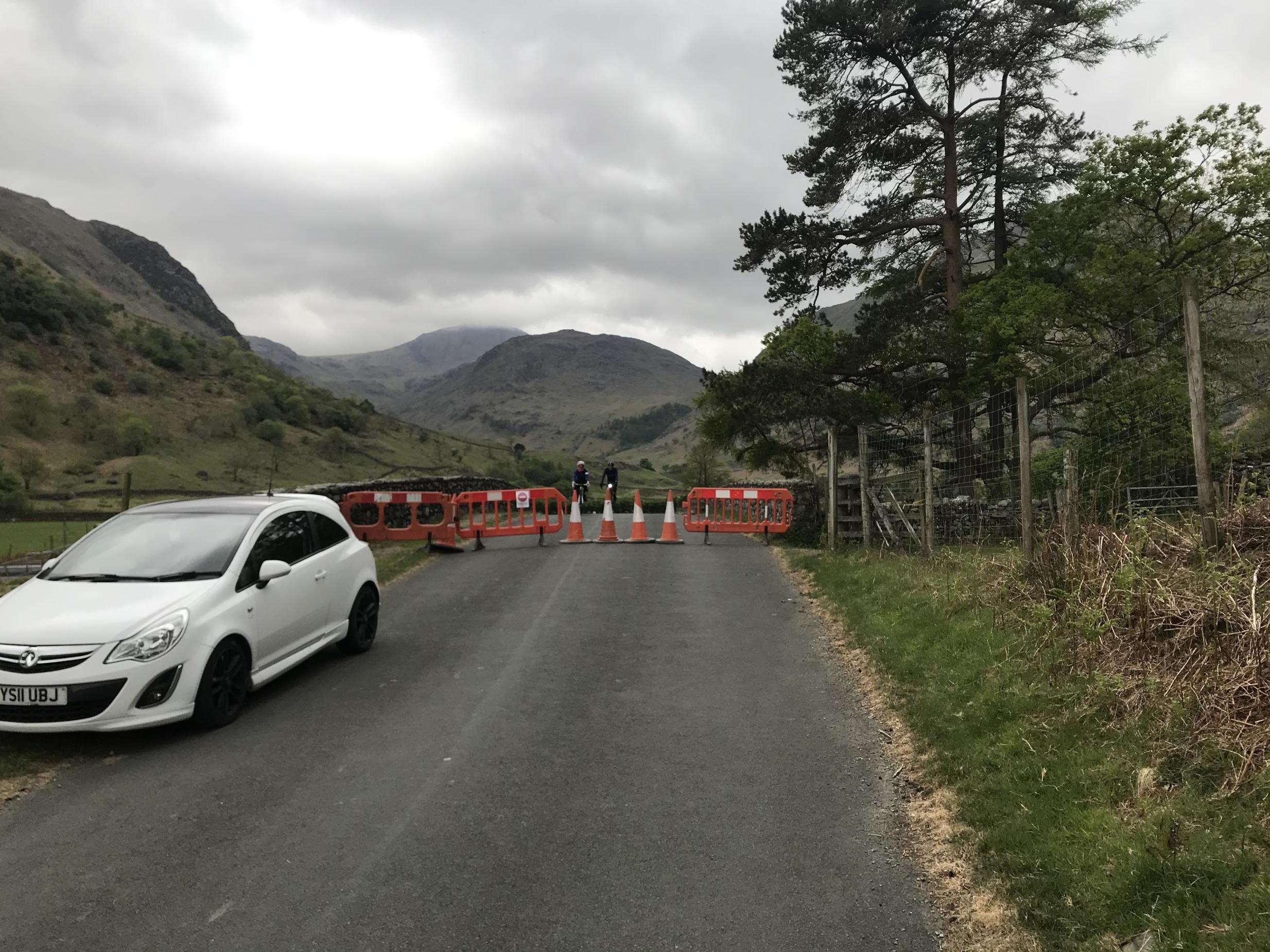 Villagers erected a barricade in the village of Seathwaite